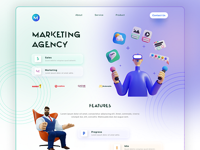 Social Media Marketing agency landing page business clean ui creative design glass design glassmorphism graphic design interface landing page marketing marketing agency minimal morphism social social media social media templates web webdesign website website design