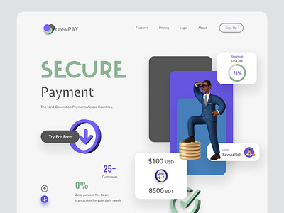 Virtual Payment Service banking design finance finance app home page interface landing page money money management money transfe payment gateway payment method secure payment transaction ui website website design