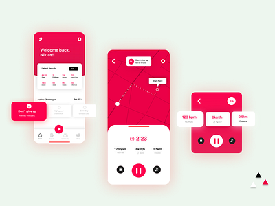 Activities App 2019 android app app design branding concept exercise figma flat gym app health app health care ios app minimal mobile ui popular red running app sketch ui ux