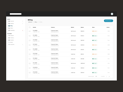 billing screen WIP admin dashboard admin panel dashboard minimalist product design