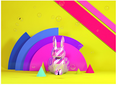 Birthday bunny cinema 4d octane render