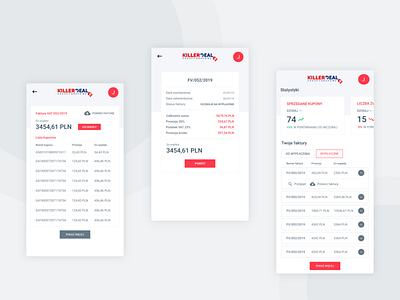 Mobile invoicing system UX/UI