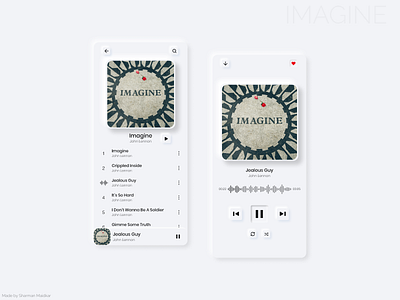 Music App UI app app design design john lennon minimal mobile mobile app mobile app design mobile design mobile ui music music app music player neumorphic neumorphic design neumorphism neumorphism ui ui user experience ux ui