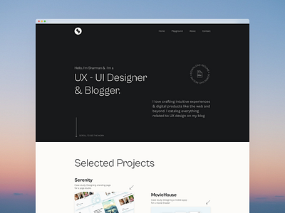 Portfolio Design - Dark Mode