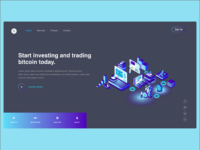 Landing page for a bitcoin trading website bitcoin i designer ux designer landing page web designer