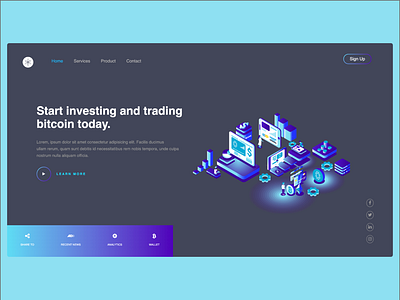 Landing page for a bitcoin trading website