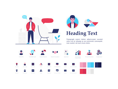 Brand Style Guide brand design business icon character design color palette concept icon font style icon illustration landing page design minimal icon design selection vector web tamplete