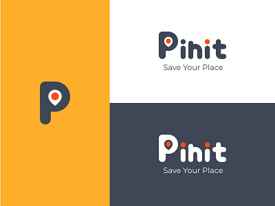 Pinit Logo Design 🌎 brand branding branding concept location pin logodesign minimal photoshop poster vector