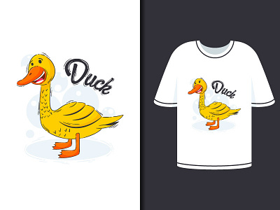 Duck T-shirt Illustration branding character custom work design graphic design illustration illustrator t shirt illustration t shirt print template typography vector