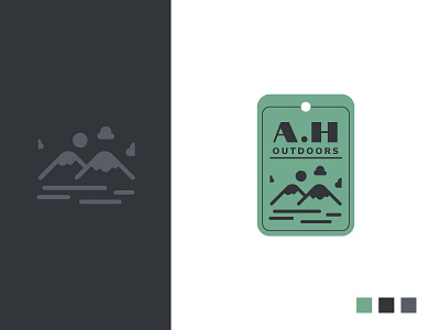 AH Outdoors hangtag hangtag hills logo prints symbol