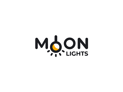 Moon Lights Logo branding bulb bulb logo decoration lights graphic design icon lights logo moon moonlight shine symbol typography vector