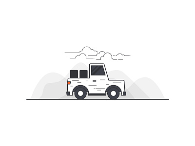 landscape jeep illustration branding car custom work filled line icon graphicdesign jeep landscape line art logo vector web