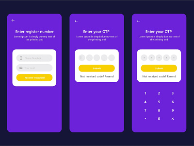 Password Recovery Screen UI Design