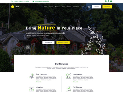 Landscaping webiste landing page design gardening home page design landscaper landscaping ui design web web ui design website landing page