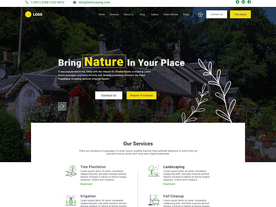 Landscaping webiste landing page design