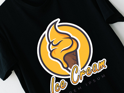 Ice Ceam Mockup black cold frez frozen ice cream ice cream cone jpg mockup psd shirt shirts yellow