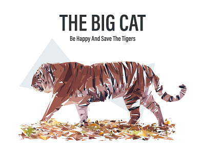 The Big Cat low poly Illustration banner design design graphic design illustration low poly texture vector