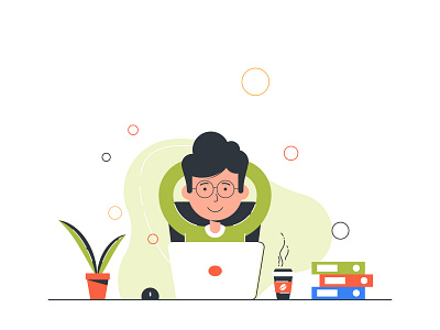 Relaxed Businessman businessman cool designers happy illustration manager relax relaxed rest resting successful vector working area workplace