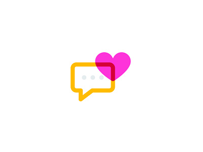 Love Chat app logo bubble chatting communcation heart icon logo love romantic