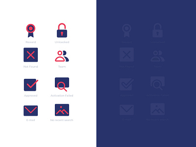 User interface Icon set activation failed add approved basic bold icon cancle checkmark email friend image line no recent search not found notification team user interface web icon