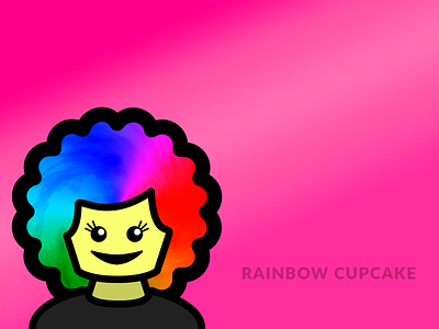 Rainbow Cupcake avatar design illustration vector