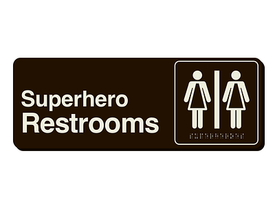 Superhero Restrooms Sign design illustration vector