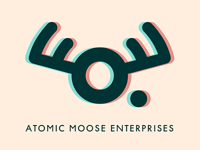 Atomic Moose Vintage 3D Logo design logo