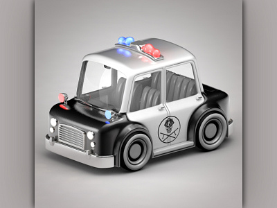 3d model cartoon car police
