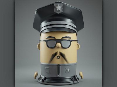 3d cartoon police character illustration