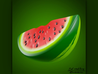 3d illustration cartoon watermelon fruit by smmoein on Dribbble