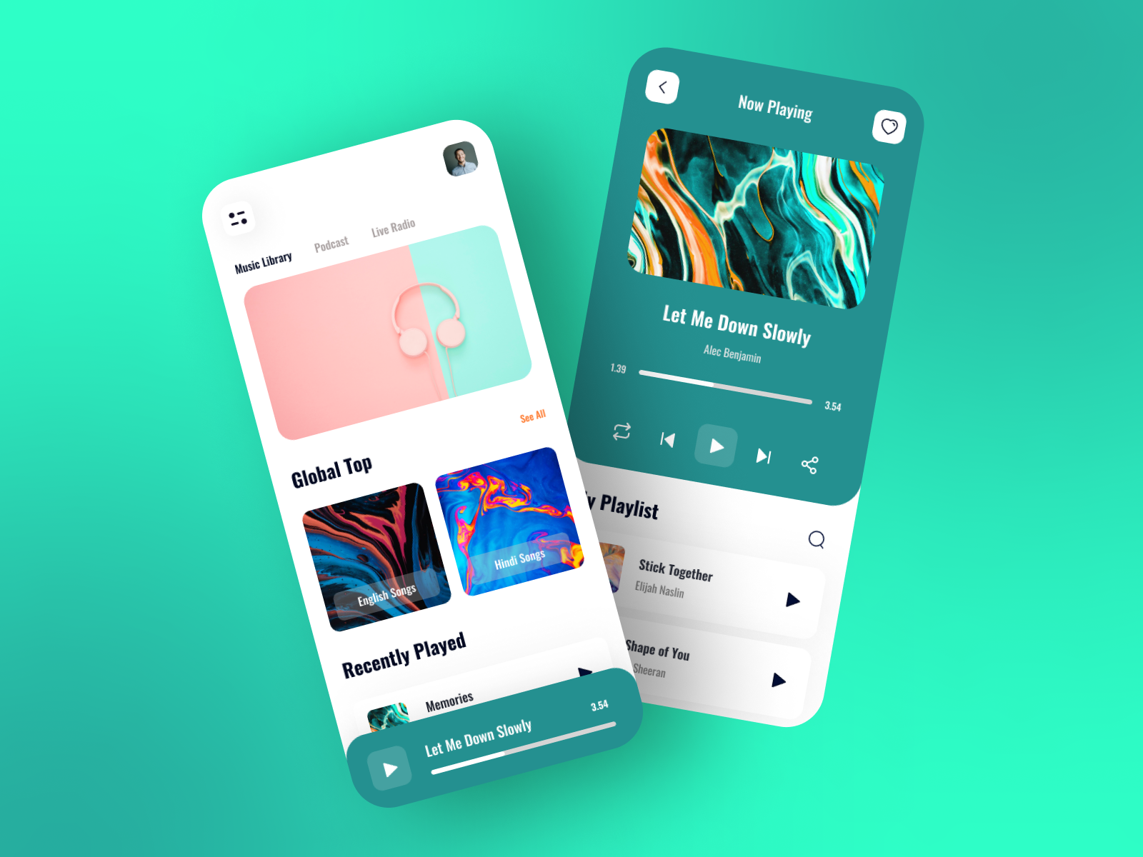 Music Player App by Abdul Kahher Tahsin on Dribbble