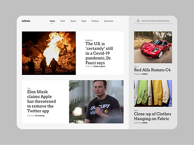 telltate - News Website branding design u ui ux