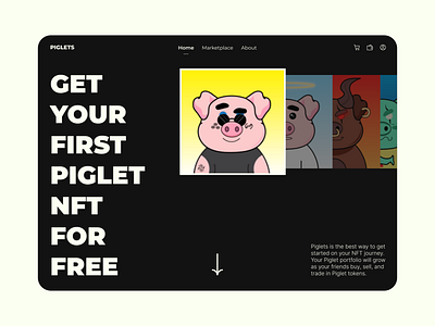 PIGLETS - NFT branding design ui ux