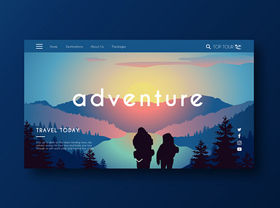 Travel Landing Page adventure illustration landing page tour travel ui ux vector web website