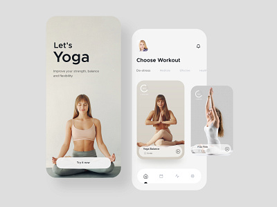 Yoga App app design clean ui design ui uidesign ux ux ui uxdesign