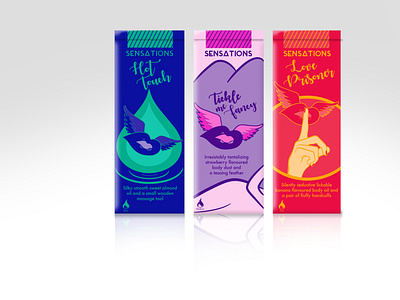 sensations series front branding design illustration packaging design