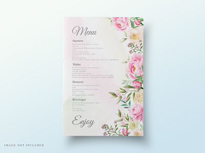 Lovely floral watercolor wedding card