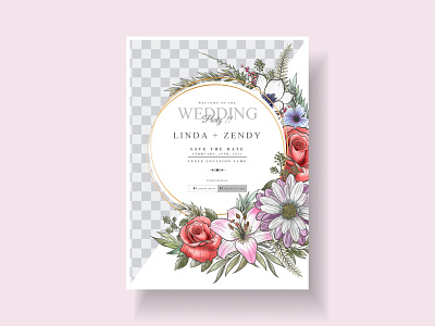 Romantic floral wedding invitations card vintage