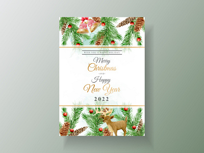 Elegant card template christmas theme invitation