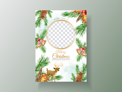 Beautiful card template christmas theme new