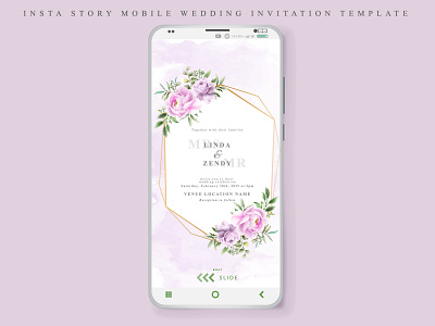 Elegant wedding invitation story mobile template sale