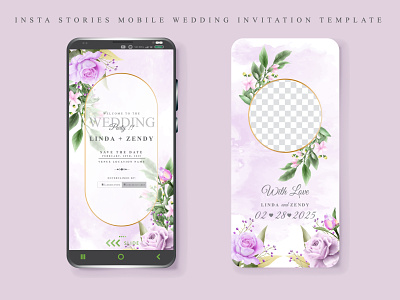Elegant wedding invitation story mobile template sale