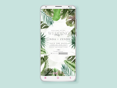 Social media Hawaiian wedding invitation template vector