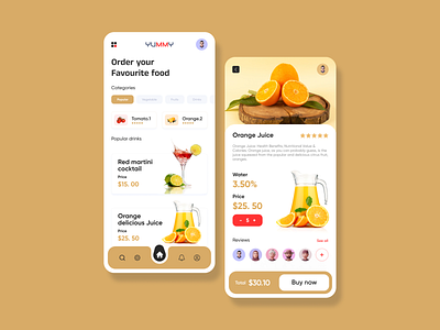 UI concept for a Yummy ordering app app app design clean cool design mobile ui ui ux