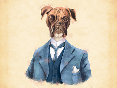 Señor Boxer boxer boxers characterdesign digitalart dog dog illustration dog lover drawing illustration mr perro photoshop señor sketch