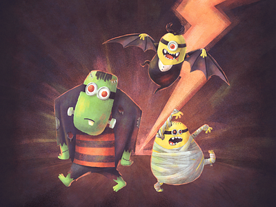 Monster Minions characterdesign digitalart drawing fanart halloween illustration minions monster photoshop