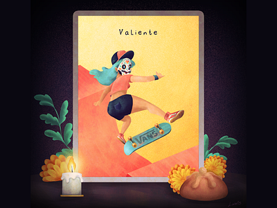 Día de muertos - Lotería brave characterdesign digitalart drawing día de muertos illustration lotería skate skating