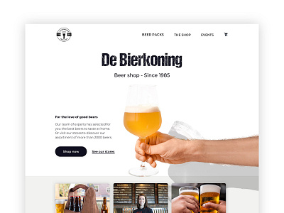 De Bierkoning - E-commerce for a Beer Craft Shop beer craftbeer design e commerce graphics homepage hypster layout minimal product design ui uiux user experience ux web web design website