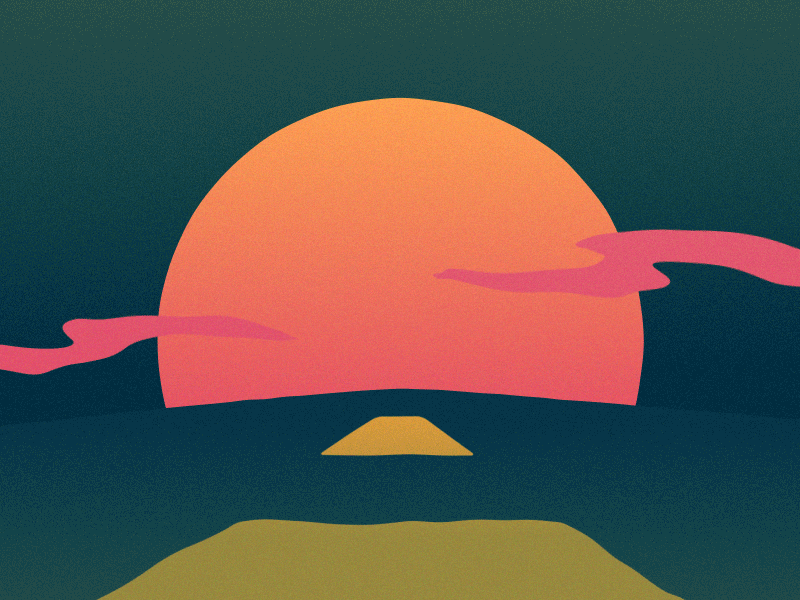 Sunset Drive 2d animation after effects gradient loop motion design summer texture