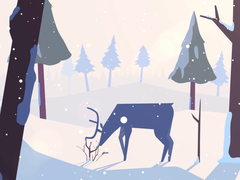 Merry Christmas!! after effects animation christmas deer design forest motion design reindeer santa sleigh snow winter